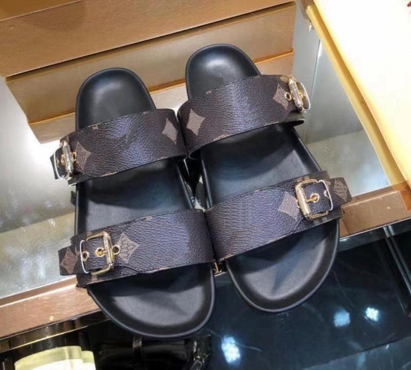

Women Men Sandal Luxury Designers Flat Slides Flip Flops Loafers Lady Gentlemen Summer Sexy Old Flower Sandals Fashion Shoes Beach Leisure Time, Black