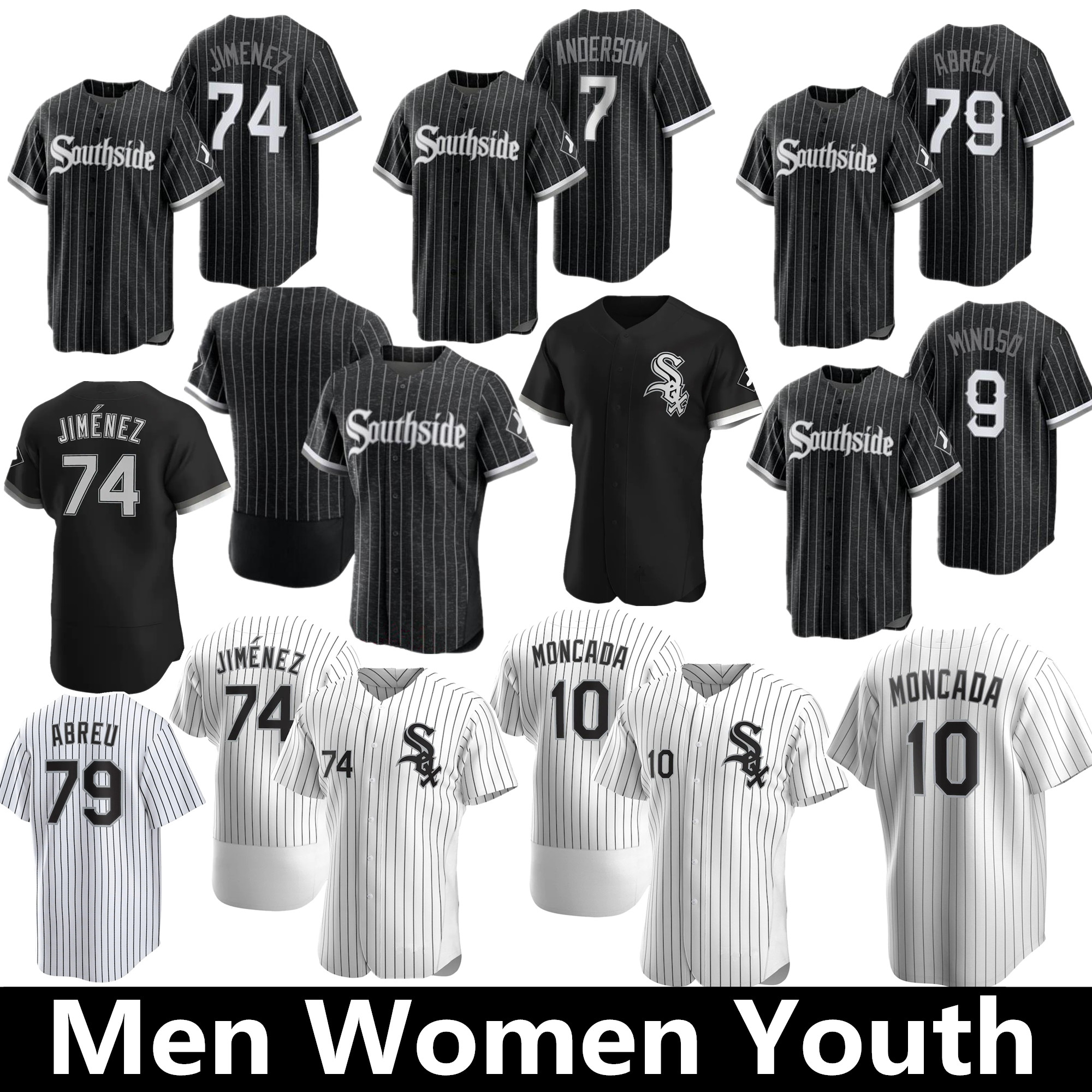

2021 Men's Chicago White Sox 74 Eloy Jimenez Jersey 7 Tim Anderson 10 Yoan Moncada 88 Luis Robert 8 Bo Jackson 45 Michael JD Women&#039, Blue;black