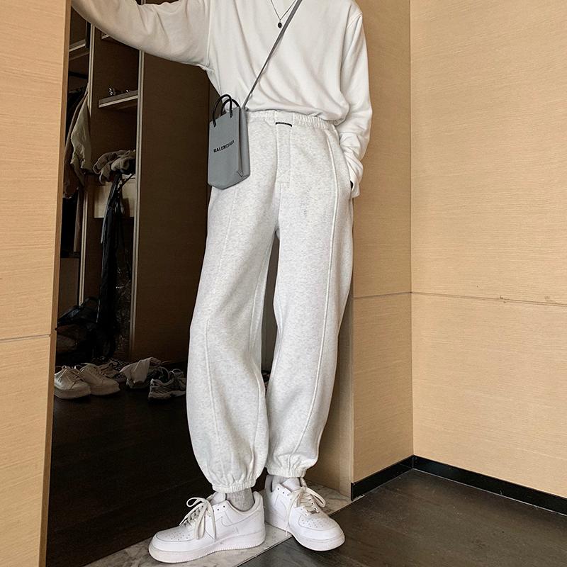 

Men's Pants Sweatpants Winter To Wear Autumn And Models Plus Velvet Thick Pure Cotton Sports Trousers Casual Men, Black
