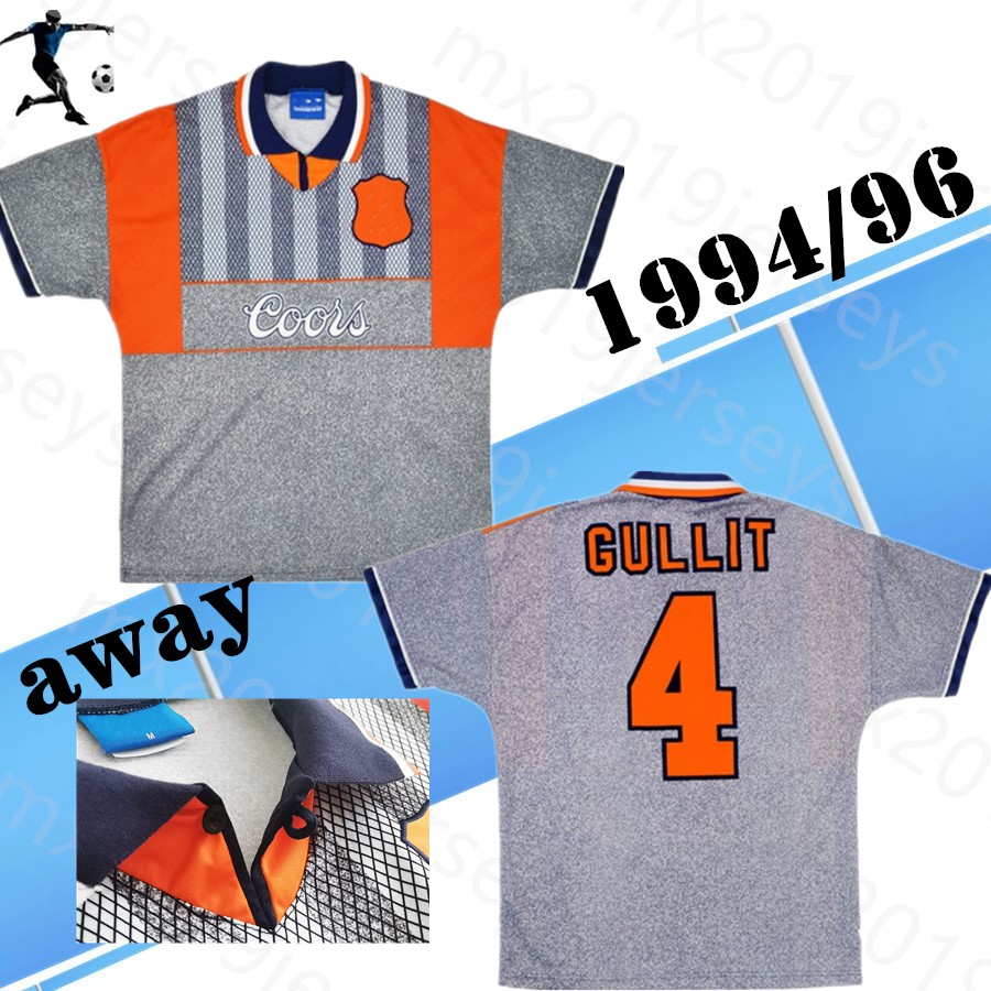 

1994 1996 HOME Away Shirt GULLIT Zola #25 Retro soccer jerseys Original print for the Dutch midfielder Ruud Gullit #4 94 96 97 classic football shirts, 1996/97 away
