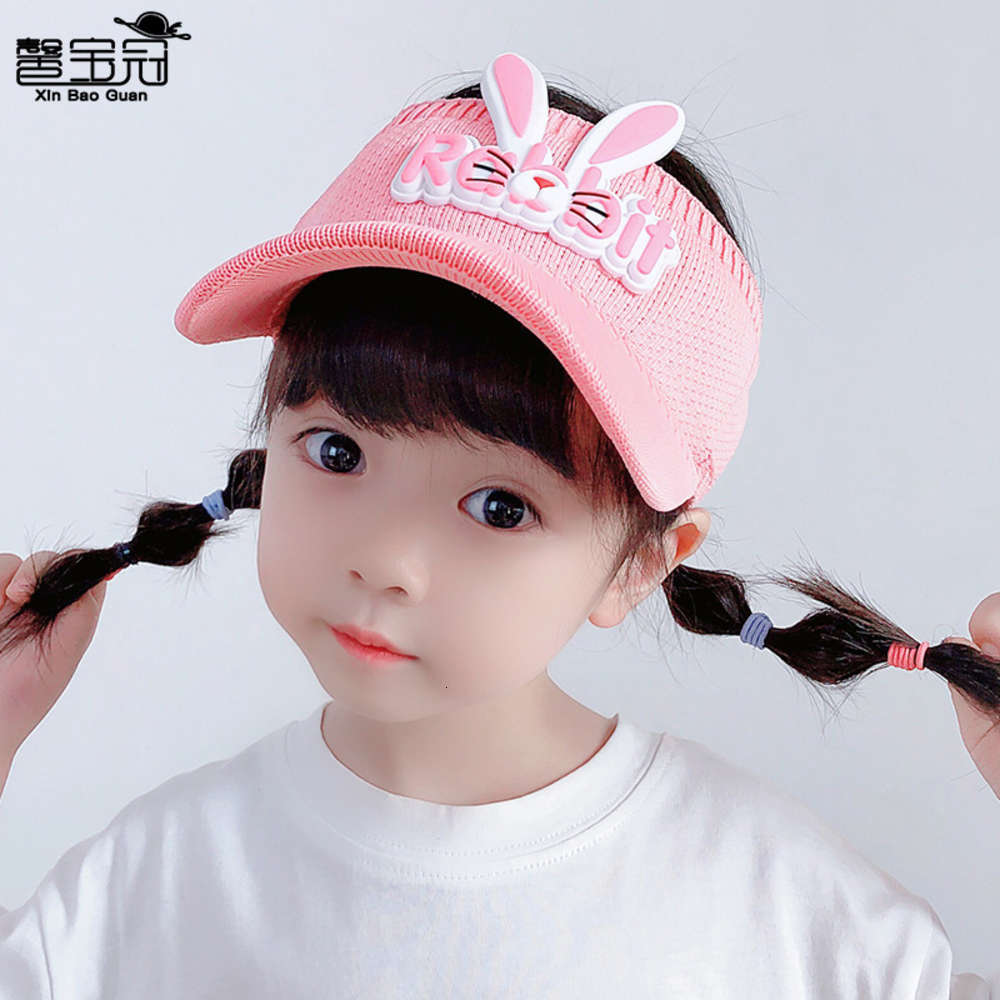 

1007 summer children's hat cartoon rabbit empty cap boys and girls sunscreen tide, Yellow
