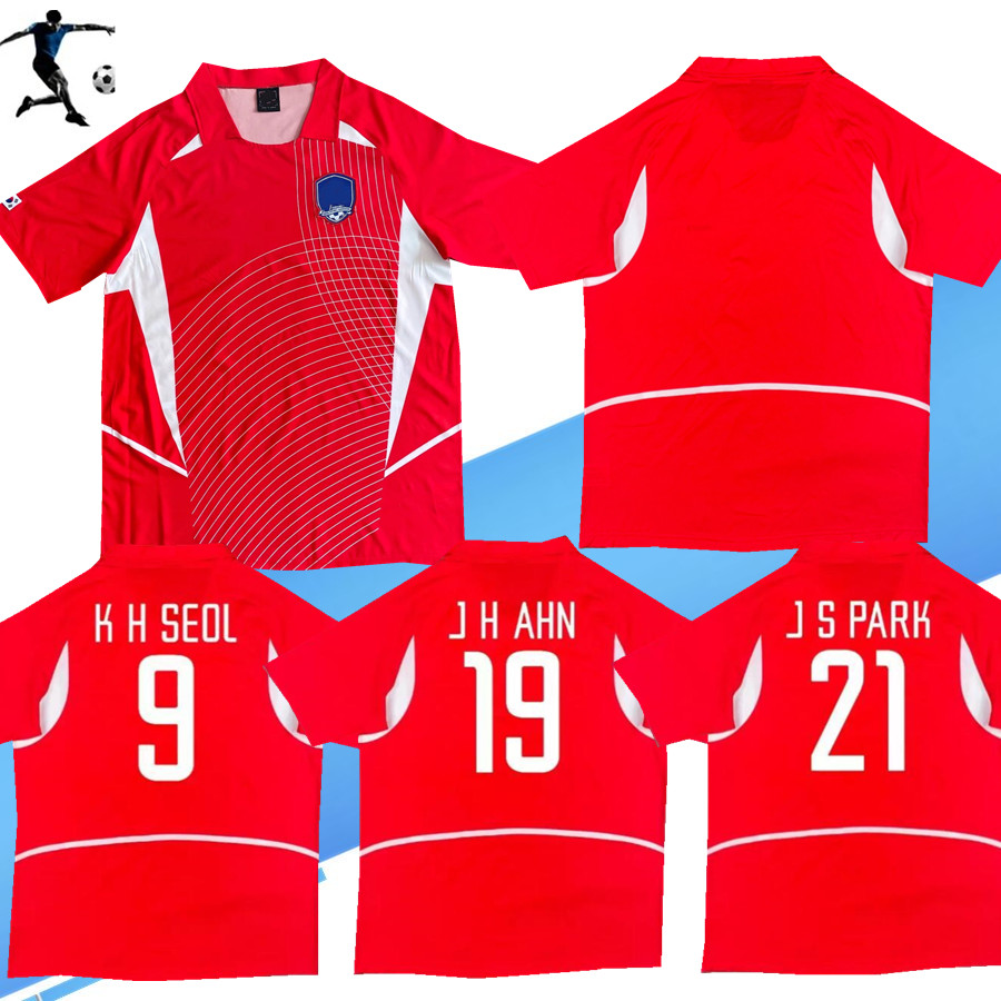 

2002 KOREA jersey 2002 national team retro soccer jerseys 02 home red Vintage South Camiseta de fútbol Classic football shirts 21  PARK 9 K H SEOL 20 M B HONG 19 J H AHN, 2002 home