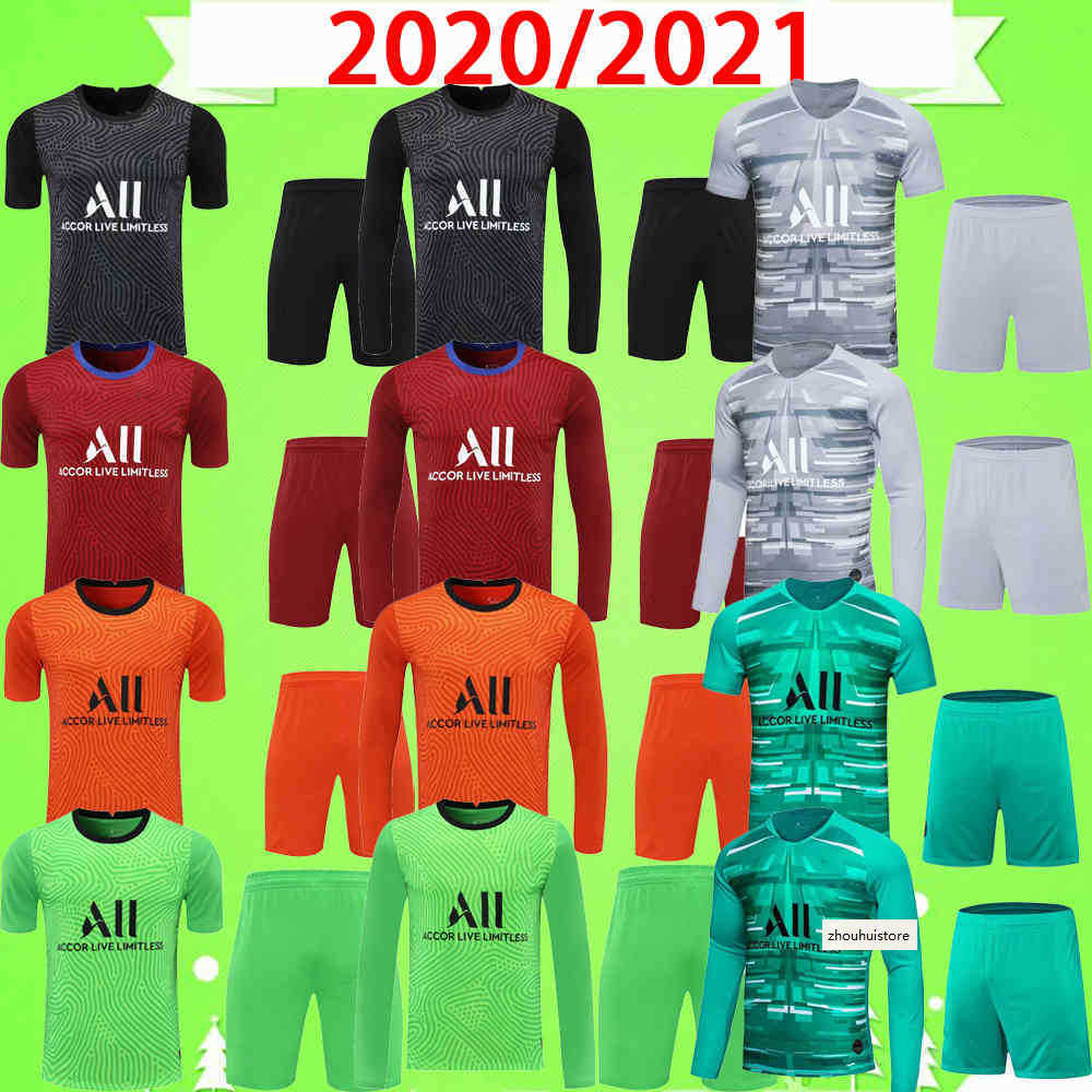 

Adult kit Navas 20 21 goalkeeper Soccer Jersey 2020 2021 Paris Home Away third fourth MBAPPE mens set football Shirt RICO uniform suit, Black;yellow