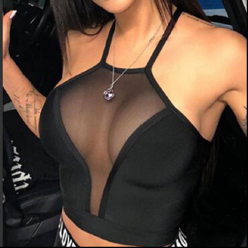 

fashion womens tank tanks women mesh see sleeveless crop female short bustier summer solid slim vest streetwear, White