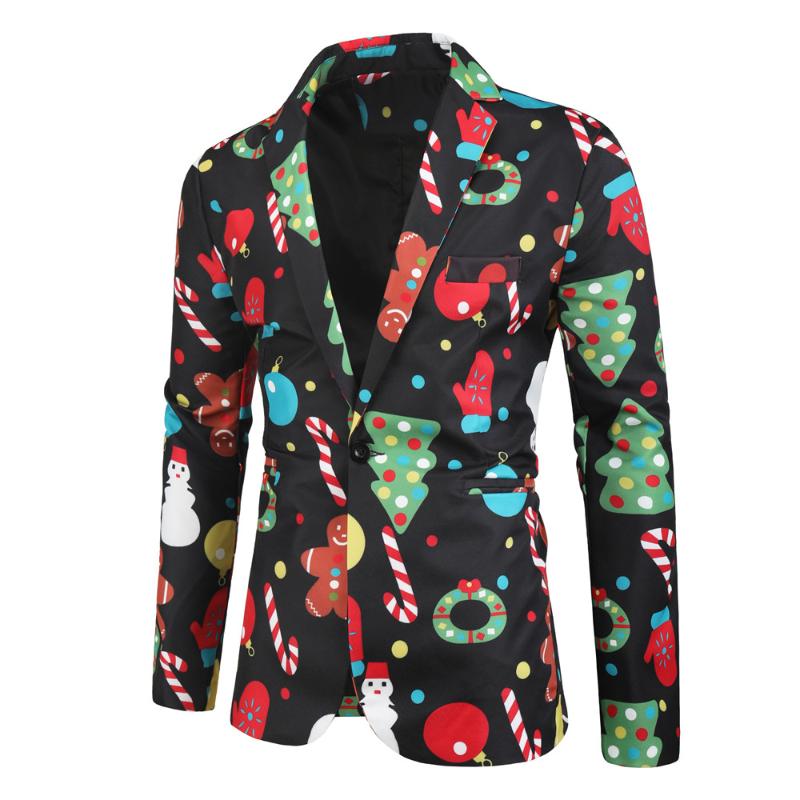 

Men's Suits & Blazers Fashion Print Slim Suit Christmas Custom Party Wedding Plus Size -3XL, Multicolor