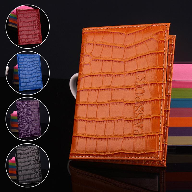 

Card Holders PU Leather Crocodile Pattern Passport Covers Travel Wallet Passports Cover ID Holder Unisex Credit Case Porte Carte