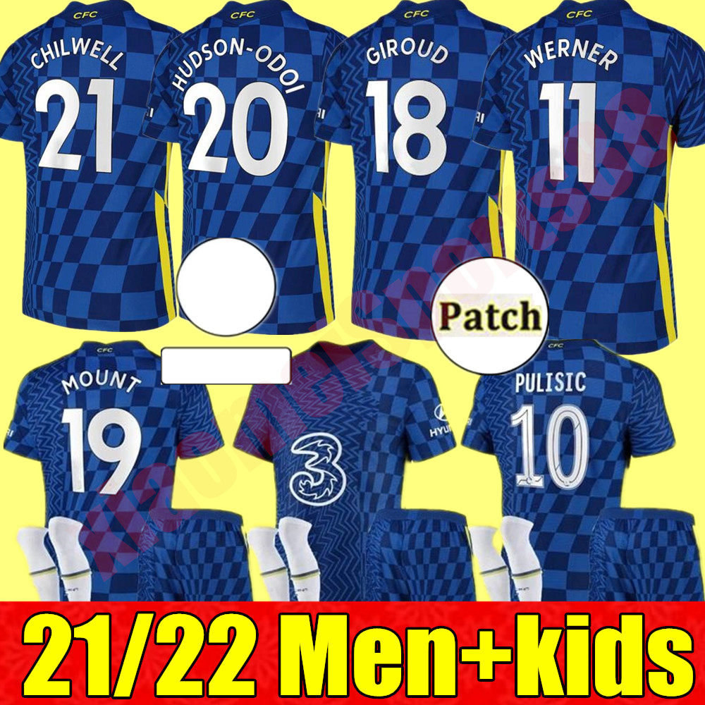 

CFC 21 22 soccer jerseys GIROUD ABRAHAM WERNER HAVERTZ CHILWELL ZIYECH football shirt PULISIC Camiseta KANTE MOUNT 2021 2022 Men Kids kit JORGINHO, 3rd+league patch