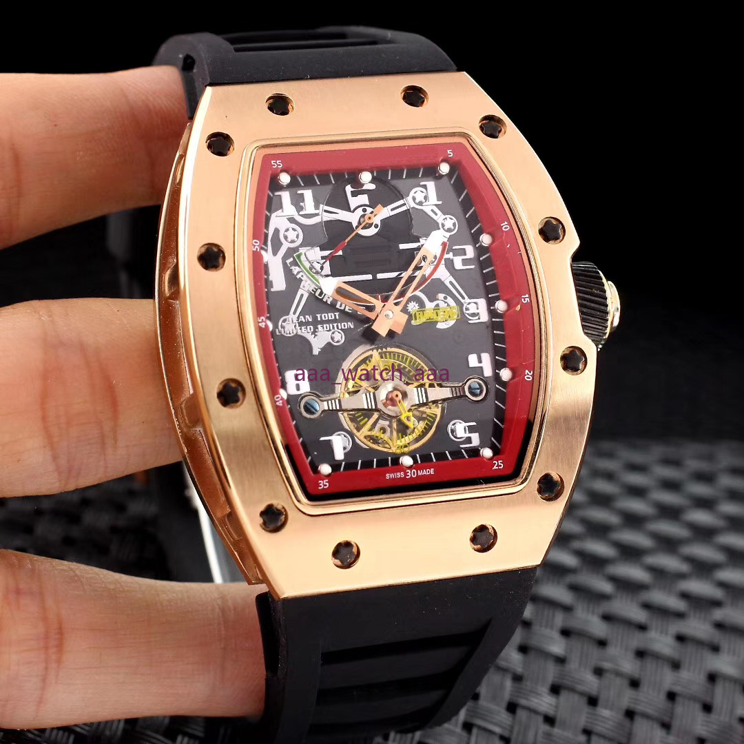 

2021 Luxury Brand New Automatic Mechanical Skeleton Black Rose Gold Camouflage Rubber Men Stainless Steel Watch Limited Edition, Full black