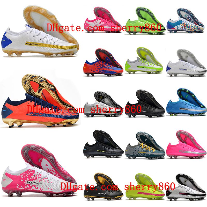 

2021 mens soccer shoes Phantom GT Elite FG cleats outdoor football boots Trainers Leather scarpe da calcio Firm Ground Size 39-45, As picture 1