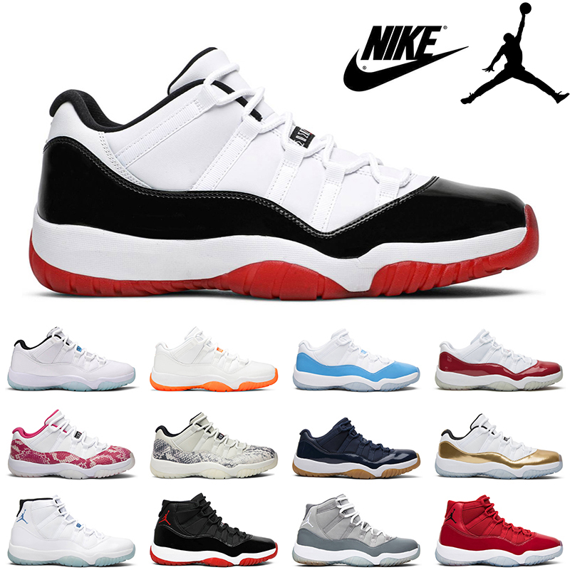 

Nike Air Jordan 11 Retro Low Bred Basketball Shoes 11s Bred Gamma Blue Bright Citrus men women mens trainer, Low bright citrus