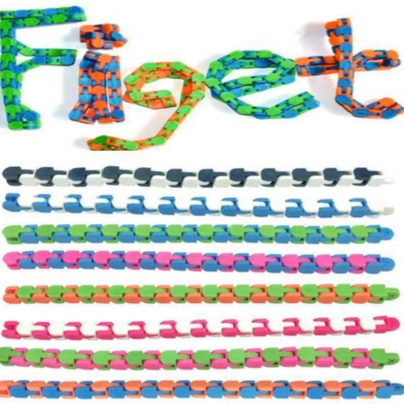 

24 Links Wacky Tracks Snake Puzzle Snap and Click Sensory Fidget Toys Anxiety Stress Relief ADHD Needs Educational Party Keeps Fingers Busy