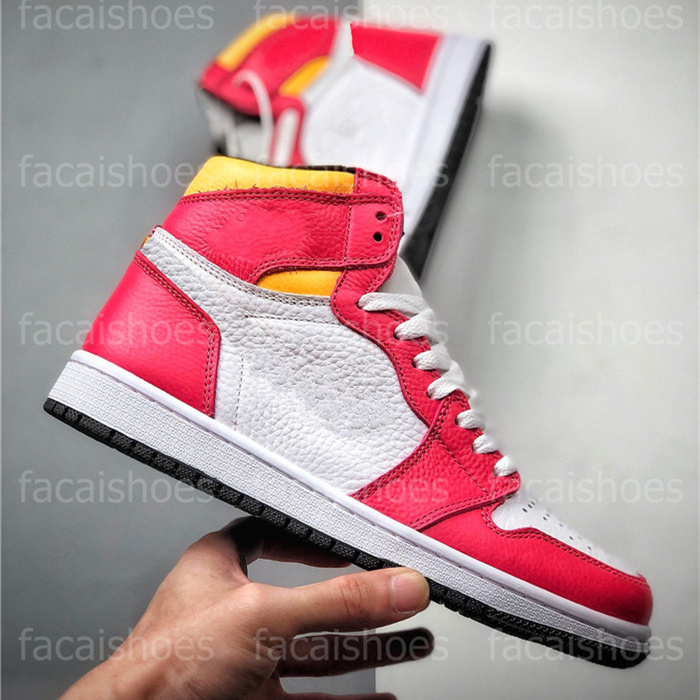 

1 High OG Light Fusion Red Skate shoe White Trainer Laser Orange Sports Black Mens Basketball shoes Outdoor, White;red