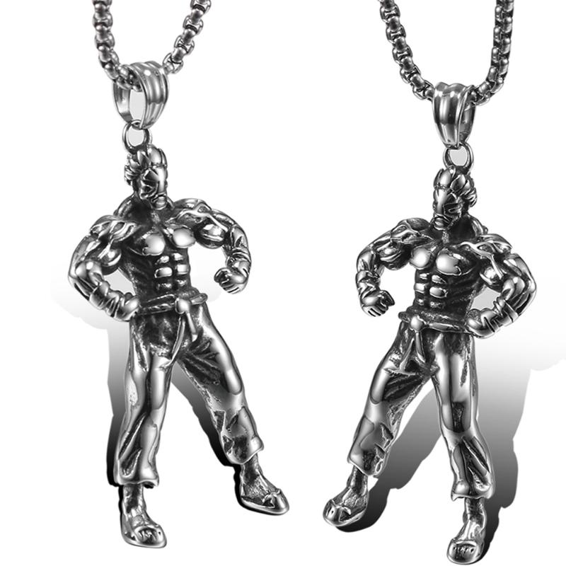 

Pendant Necklaces Stainless Steel Vintage Man Hercules Necklace Men High Quality Fashion Jewelry People Shape Personality Chocker