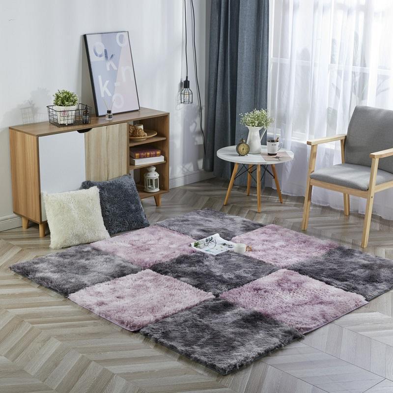 

Carpets 30*30CM Japanese Water Grass Fluff Plush Splice Carpet For Living Room Baby Magic Jigsaw Fluffy Rug Children Alfombra Tapis