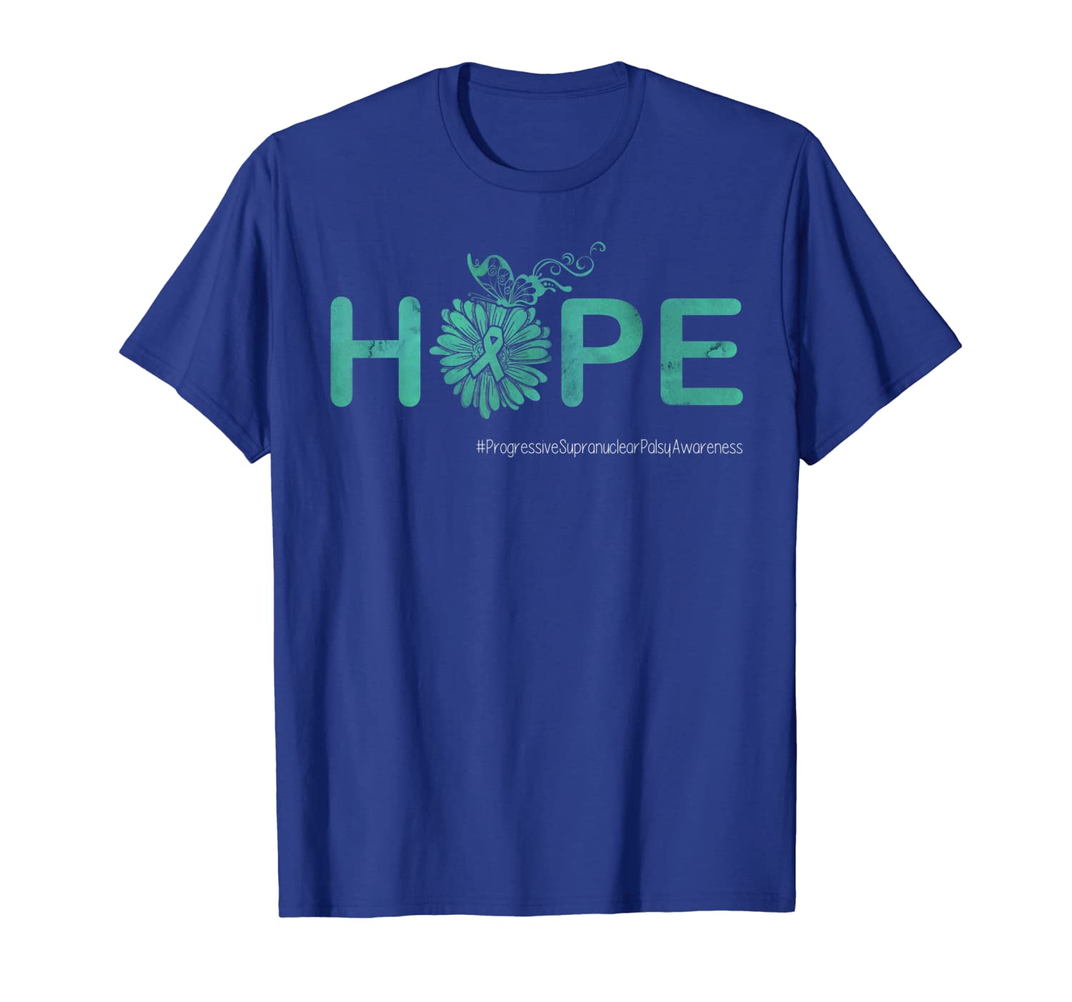 

Hope Butterfly Progressive Supranuclear Palsy Awareness Tee, White;black