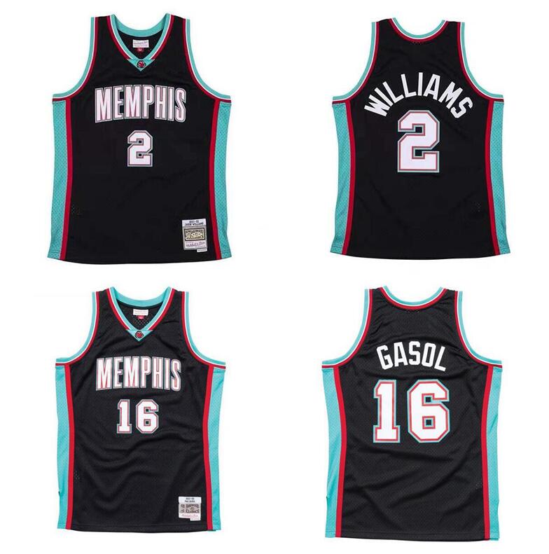 

Custom stitched basketball Jerseys Men women youth S-6XL 16Pau Gasol 2Jason Williams jersey black 2001-02 Mitchell & Ness Hardwoods Classics retro wear