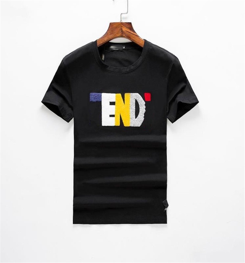 Men's T-Shirts Letter combination letter geometric printing fashion T-shirt summer breathable Teet casual simple men and women street short