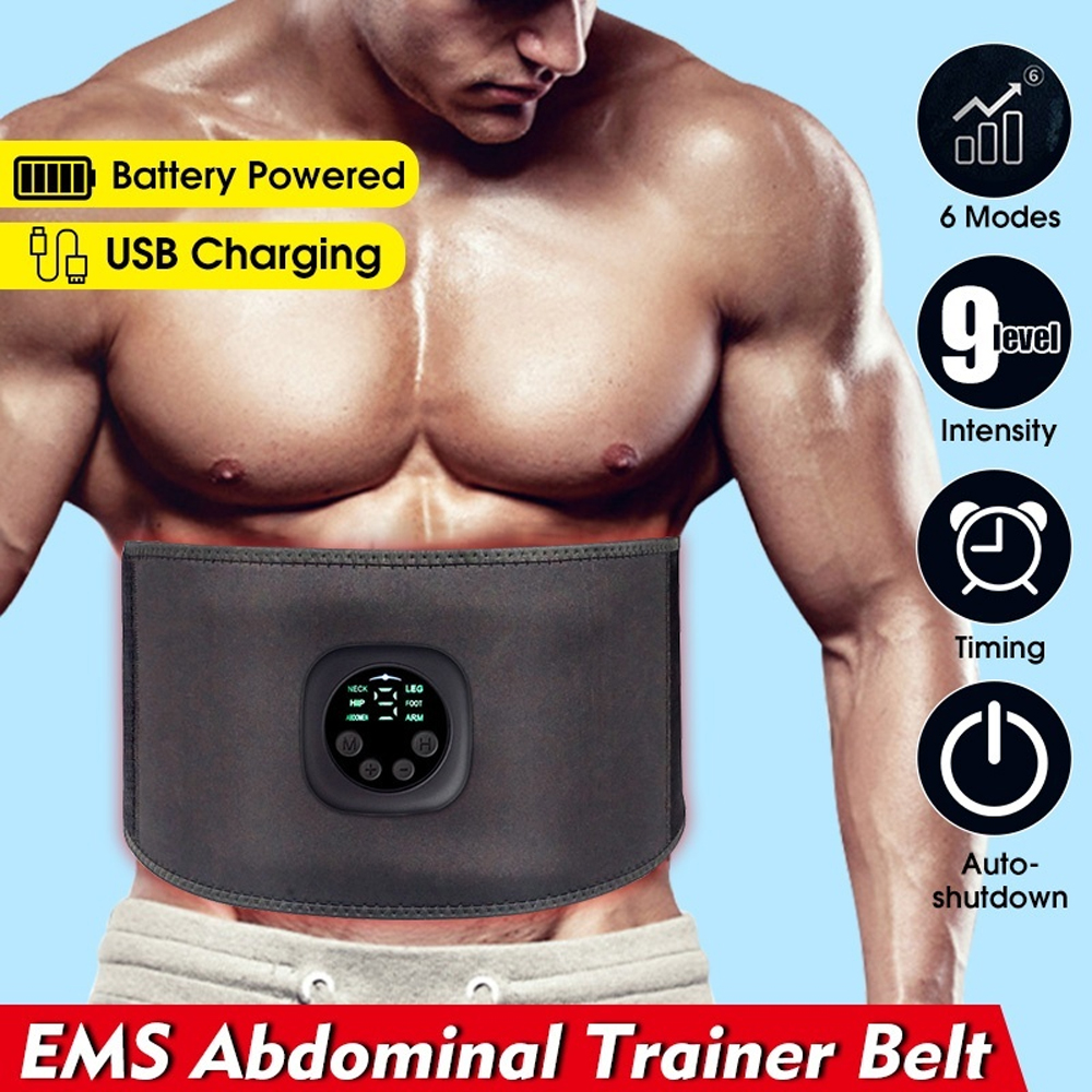 Intelligent EMS Fitness Trainer Belt LED Display Electrical Stimulator Abdominal Muscle Sticker Training Device Home Gyma