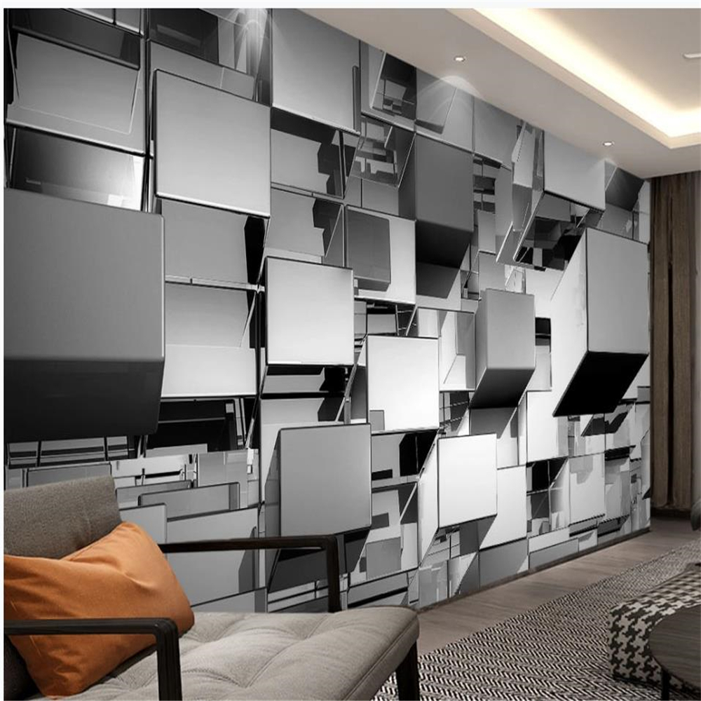 

European minimalist 3d wallpapers three-dimensional gray background wall modern wallpaper for living room, Grey