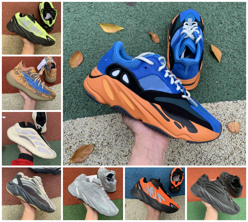 

Top Quality 2021 kanye 700 running shoes mens trainers Cream Bright Blue Azael Alvah Safflower Vanta Magnet Solid Grey outdoor sports sneakers, Box