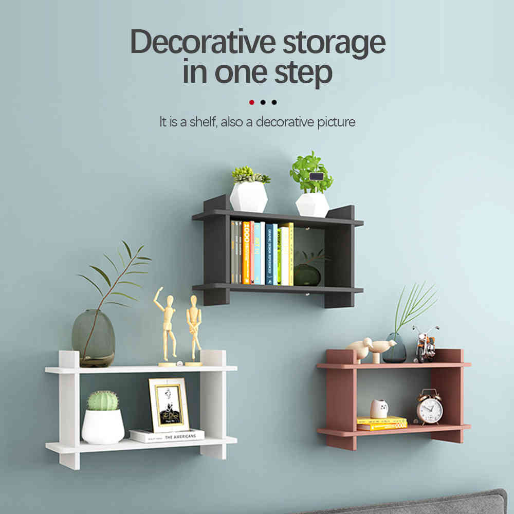 Wall Rack Shelves Floating Wall Holder Organizer Grid Display Case Home Decor Wall Shelves For Bathroom Kitchen Bedroom-image-689861634