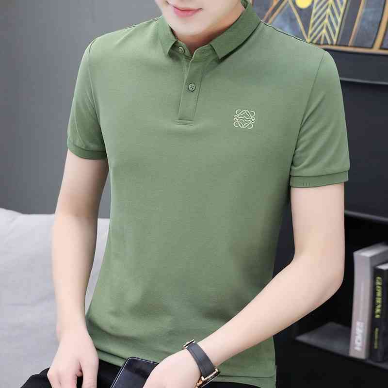 

Cotton polo shirt short summer fashion brand embroidery slim fit Lapel half sleeve t-shirt men's Paul top, White;black