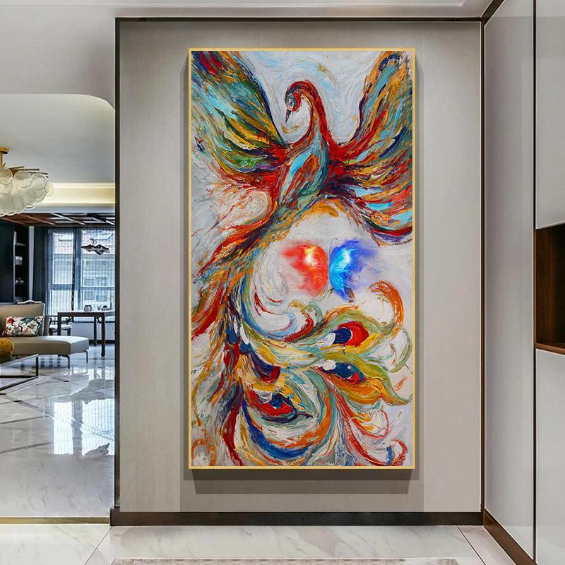

Indoor Decoration Animal Canvas Posters And Prints Wall Art Pictures For Living Room Home Decor Colorful Bird Peacock Painting