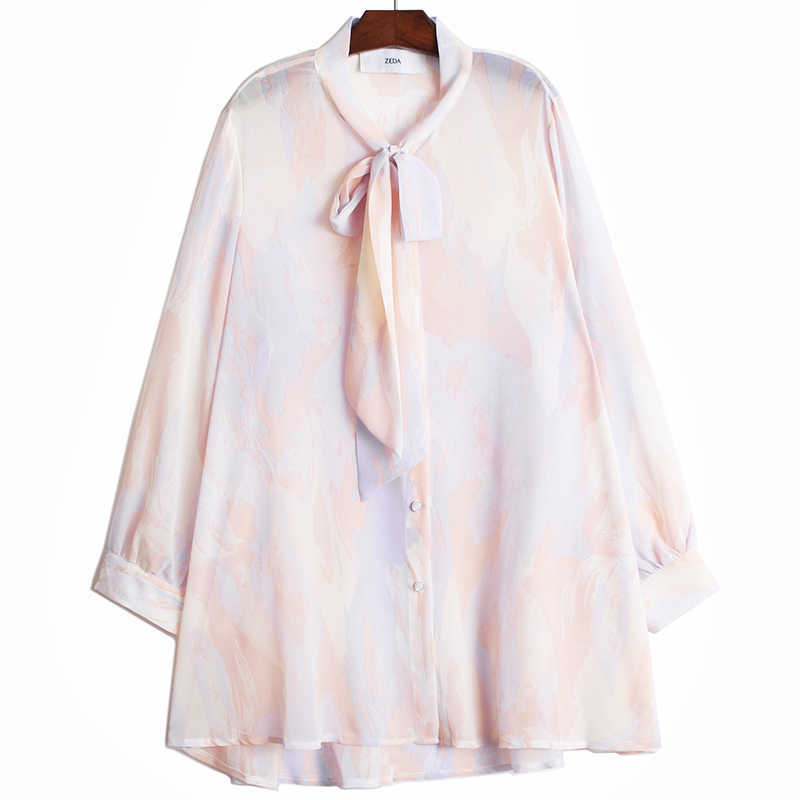 

VANOVICH Fashion Women Shirts Wild Casual Chiffon Long Sleeve Korean Style Sunscreen Summer Clothing 210615