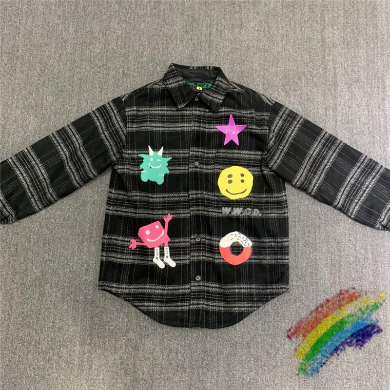

Gray Plaid Foaming Printing Human Made CPFM.XYZ FLANNEL Jacket Hoodies Men Women Woolen Shirt Wool Jersey Coats Pullover Men's Jackets, Black;brown