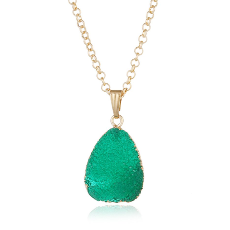 

Pendant Necklaces Light Yellow Gold Color Irregular Shape Many Colors Resin Water Drop Necklace Fashion Jewelry