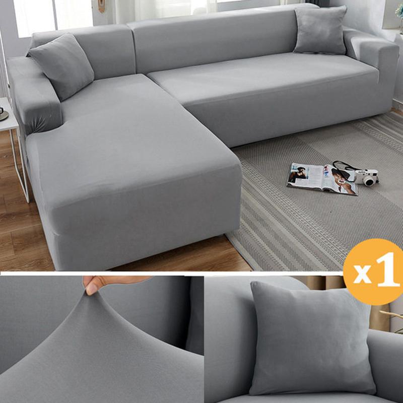 

Chair Covers Elastic Anti-Slip Corner Sofa For Living Room Solid Stretch Sectional Couch Cover Funda Chaise Lounge Slipcovers