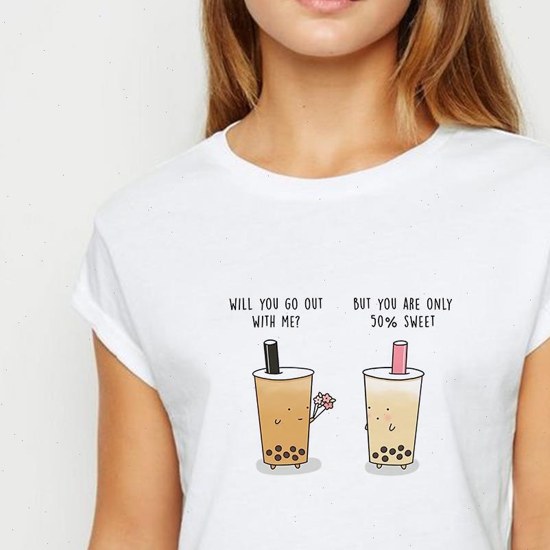 

t womens shirt female couple tea with milk plus size spring summer tee comfortable vestidos round neck shirts, White