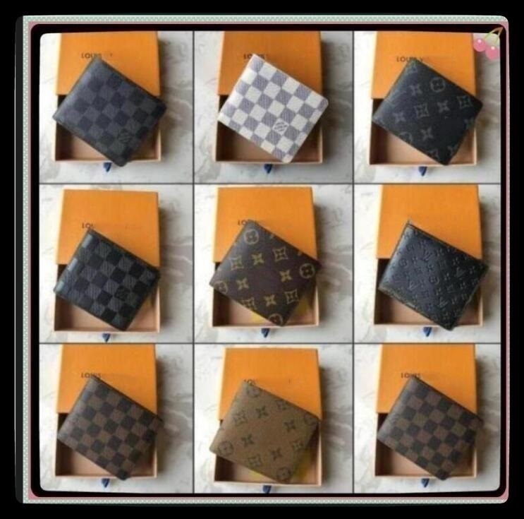 

luxury designers Short wallet women Folded wallets men credit card holder leather clutch mens wallet LVLOUISVITTON VUTTON, Red;black