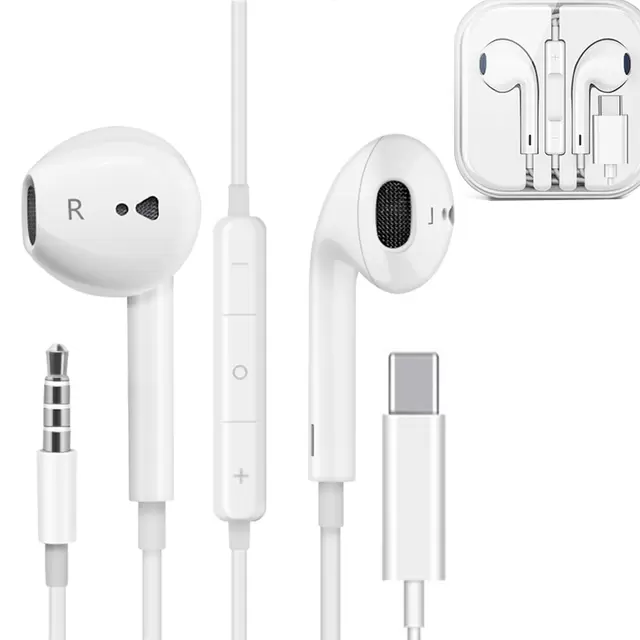 Wired Stereo Earphones in-Ear Headphone Factory Price Earbuds Headphones with Microphone Compatible For Smartphones Fits All 3.5mm Interface-image-742427571