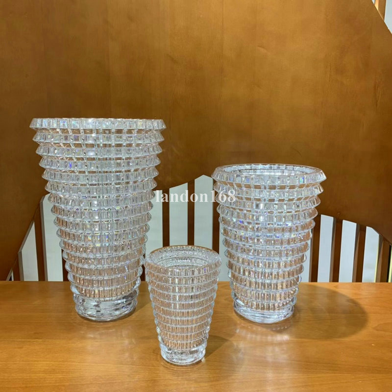 

Crystal Vase Living Room Dried Flowers Transparent Dill Home Decoration Accessories Tabletop Flower Vases