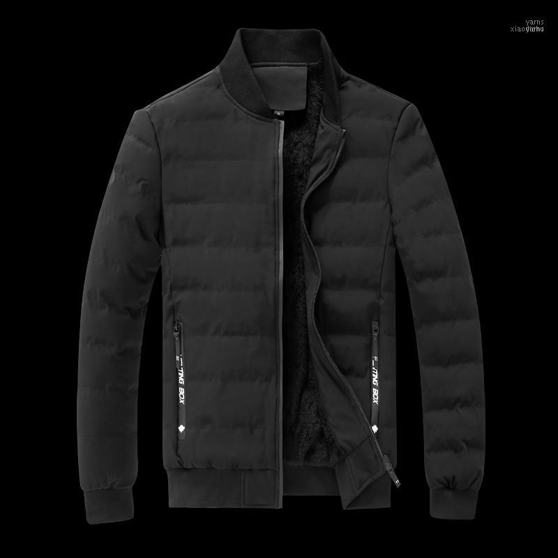 

Men's Down & Parkas 2021 Winter Men Solid Color Jacket Large Size Stand Collar Warm Thick Cotton Clothes Male Fashion Casual Park, Black