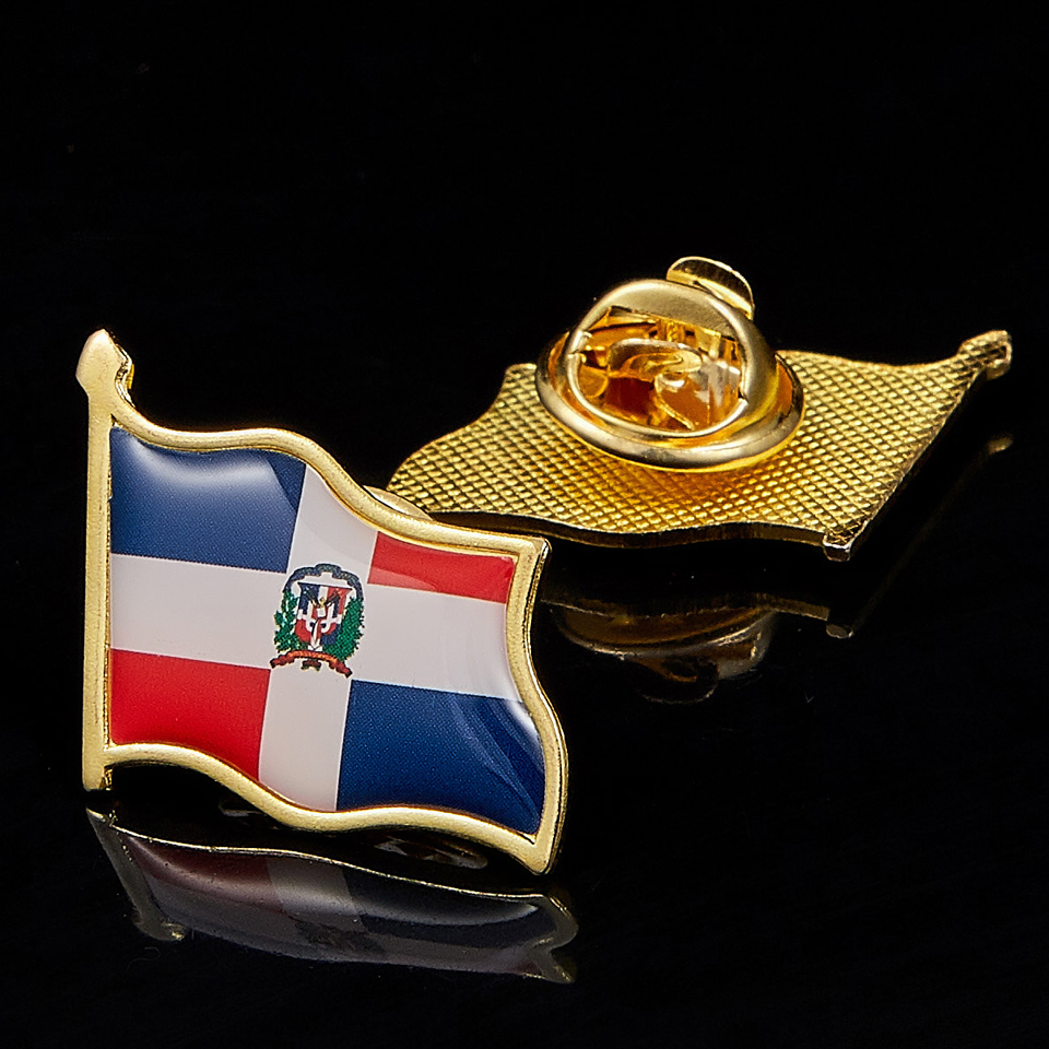 30pcs North America The Dominican Republic Flag Lapel Pin Badges Craft On Backpack Pins For Clothes-image-703042675
