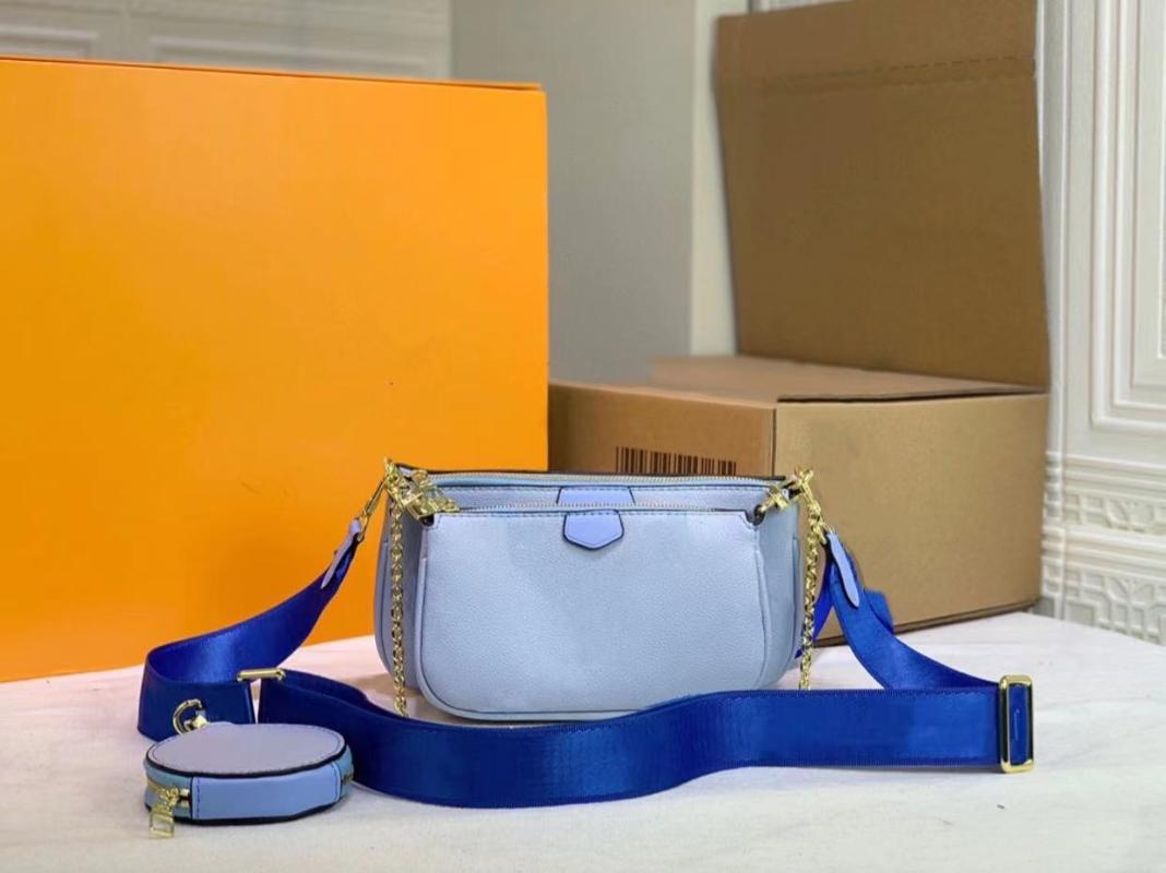 

Evening Bags 3 In 1 Women's Leather Summer Multi Purpose Pocket Jacquard Strap Gold Chain Shoulder Bag Coin Purse Handbag