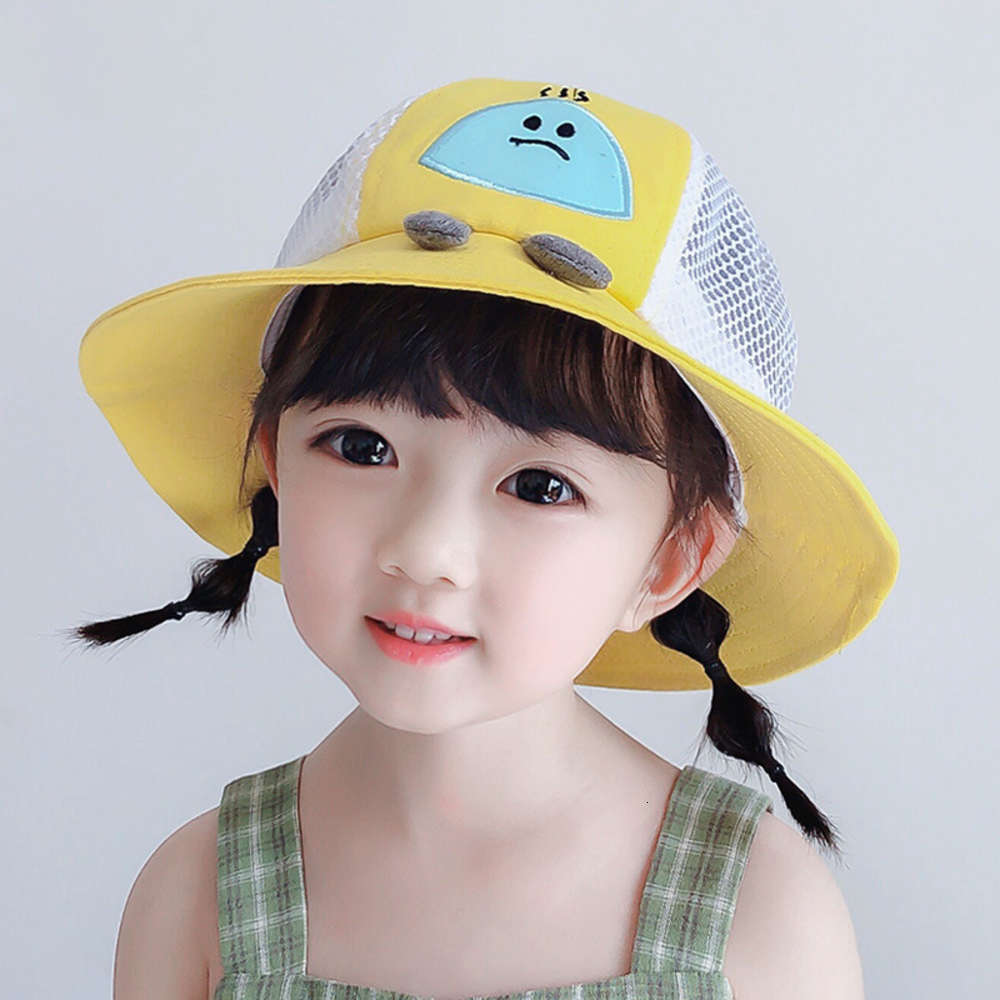 

Baby rice ball hat for sunshade in spring and summer, Yellow