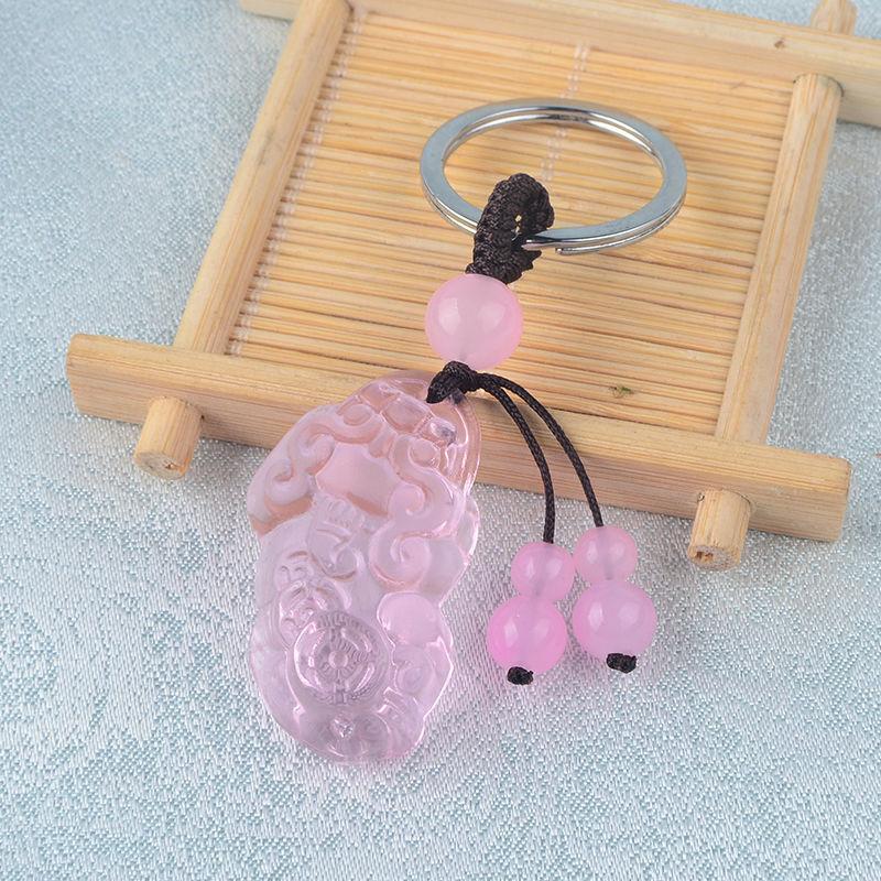 

Keychains Keychain Pendant Crystal Pixiu Key Chain Men And Women Couple Waist Buckle Lucky Wealth Safe Charm Jewelry