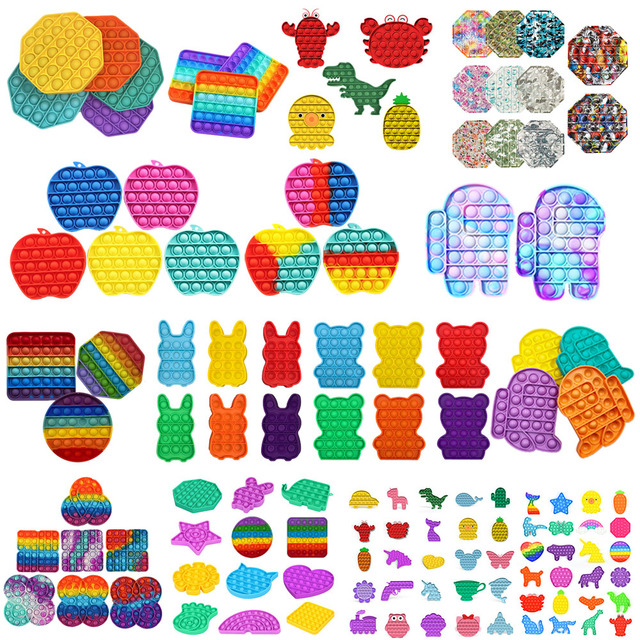 

Pop Fidget Reliver Stress Toys Rainbow Push It Bubble Antistress Toys Adult Children Sensory Toy To Relieve Autism Fidget Toy