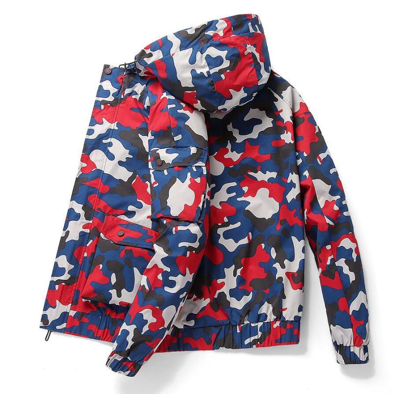 

men Camouflage Men jacket hooded bomber jackets Streetwear Coat Windbreaker mens bomber jackets, Black;brown