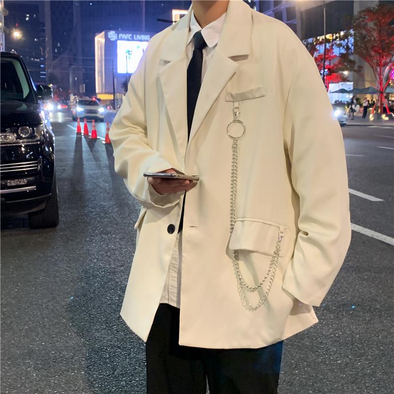 

Men's Suits & Blazers Casual Blazer Spring Autumn Slim Fit Male Suit Jackets Fashion Solid Color Jacket Coat, White;black
