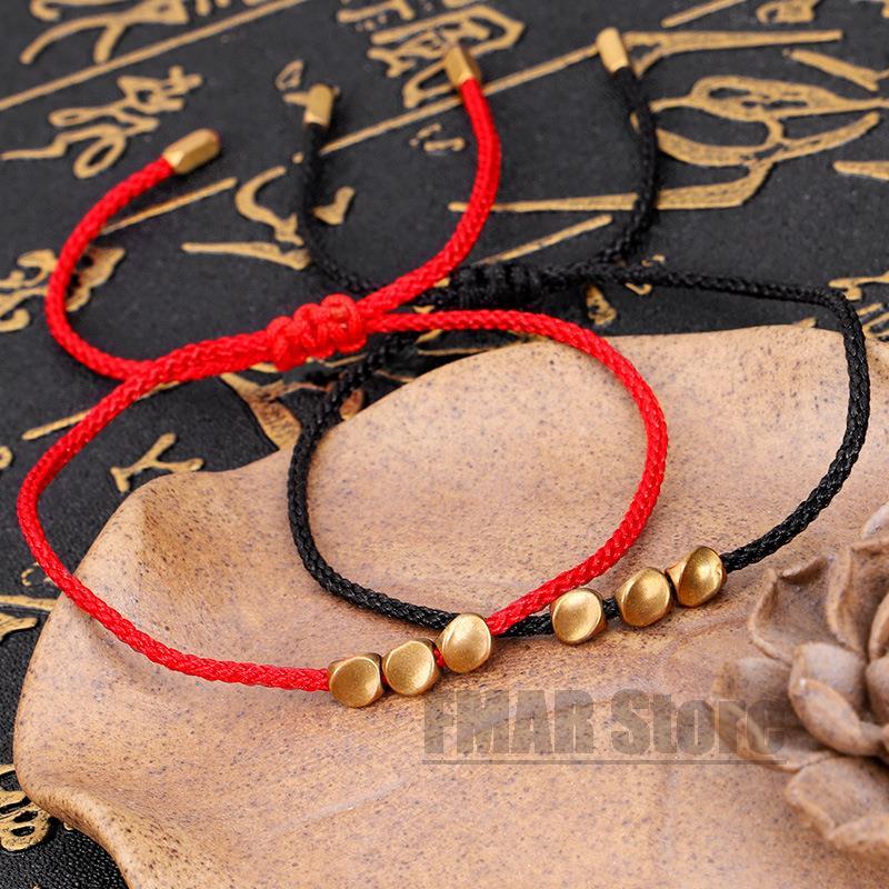 

Charm Bracelets Feng Shui Lucky Buddhism Red String Wax Thread Wrist Bead Bracelet Friendship Yoga Prayer Gift Jewelry Adjustable