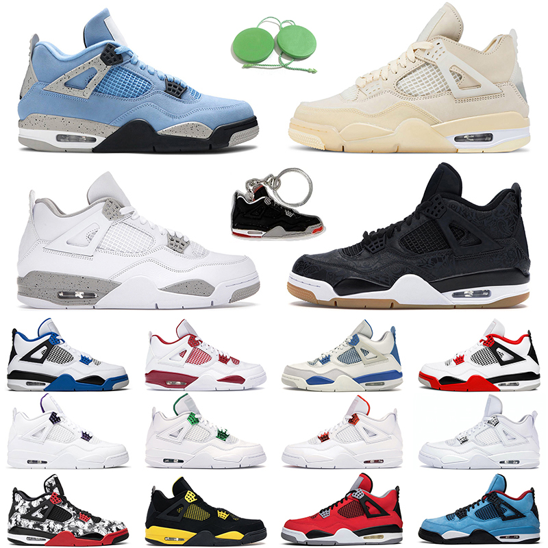 

4s Black Gum Basketball Shoes men women jumpman 4 White Oreo University Blue Red Thunder Cactus Jack Green Glow mens trainer, Safety orange