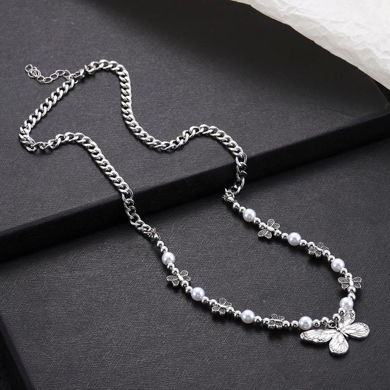 Pendant Necklaces Vintage Multilayer Butterfly Necklace For Women Butterflies Moon Star Charm Choker Boho Jewelry Christmas Gift-image-698356316