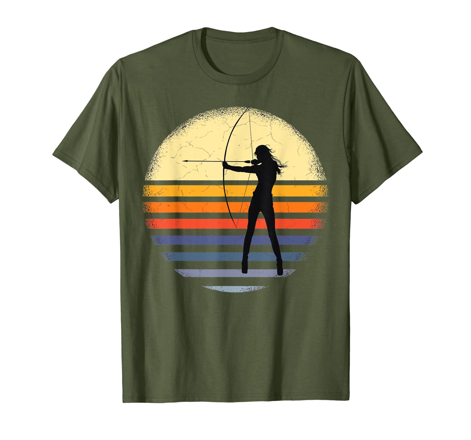 Distressed Vintage Bow Hunting Girl Archery Archer Hunter T-Shirt-image-703256502