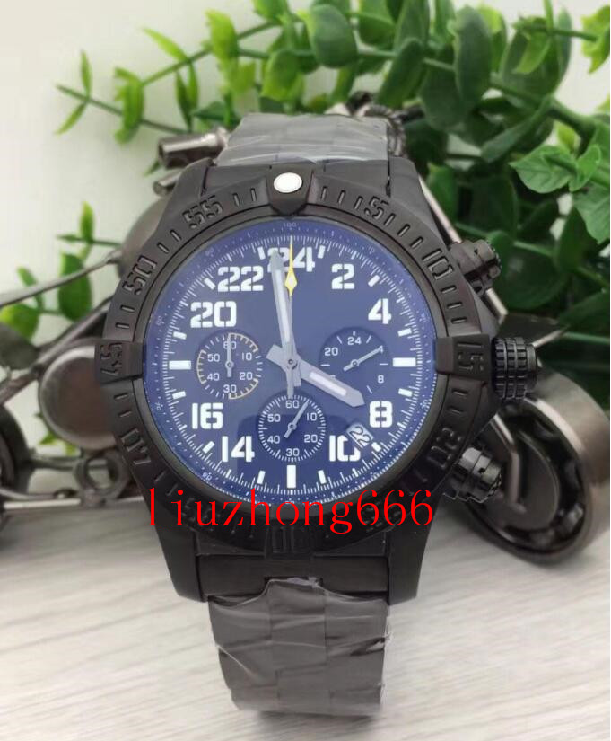 

Sports watches men chronomate blackbird black stainless steel watch quartz chronograph dress wristwatches, 50m waterproof