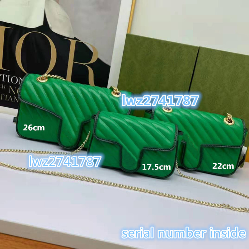 

Good quality made in Genuine Leather Clutch Purse Handbag Bag Woman Bag Shoulder Bag serial number inside, Green with original box