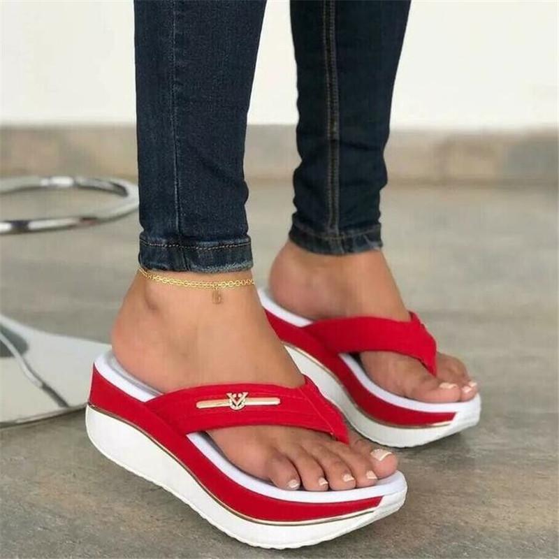 

Slippers Large Size Womens Platform Summer Fashion Sandals Bottom Breathable Slope With Slides Women Shoes Flip Flops, F20-02